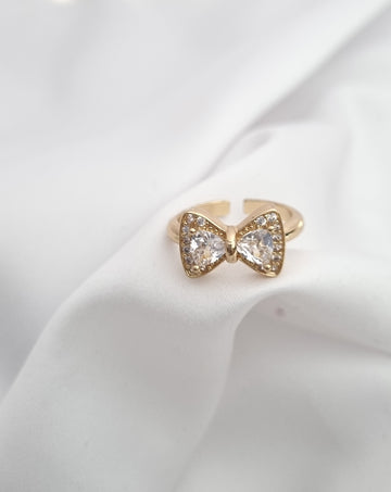Crystal Bow Ring (Adjustable)