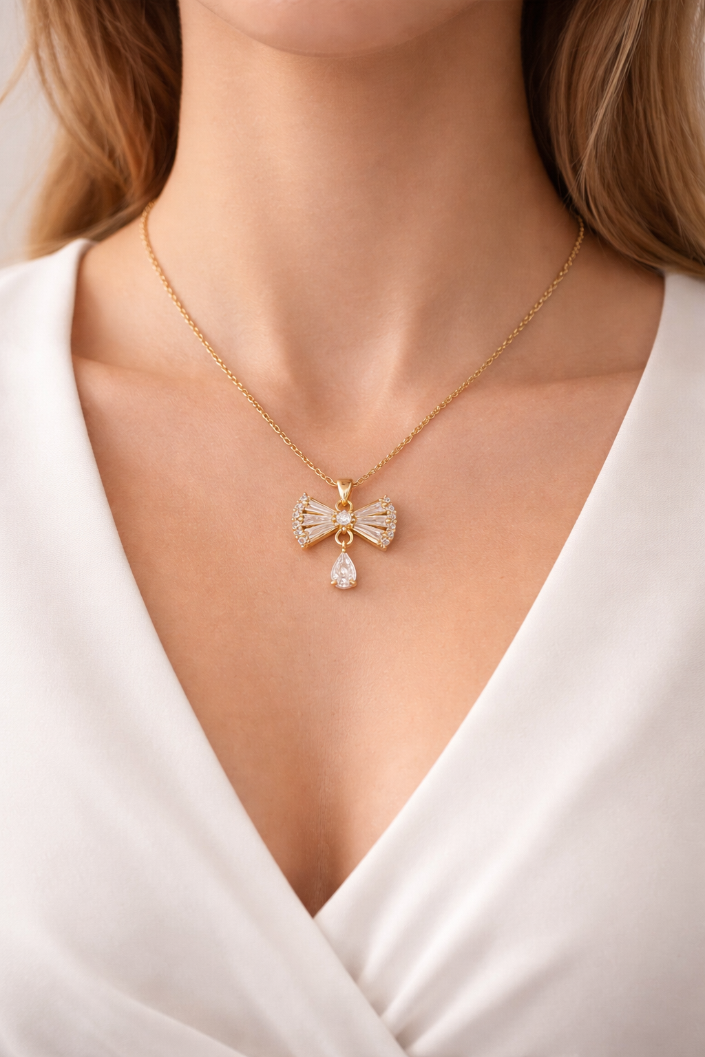 Fairy Feathers Gold Charm Necklace