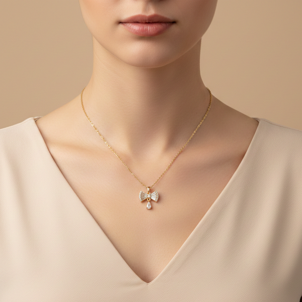 Fairy Feathers Gold Charm Necklace