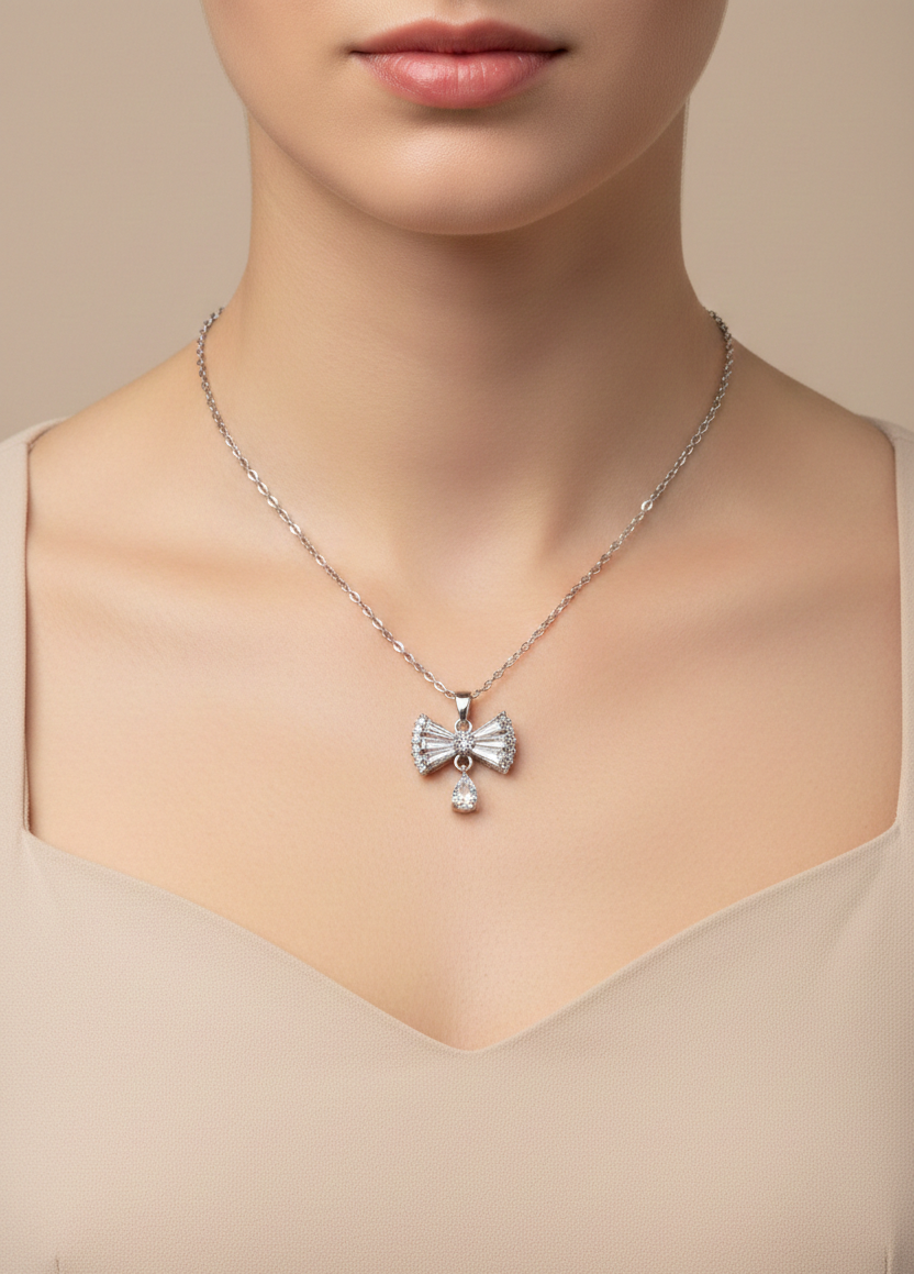 Fairy Feathers Silver Charm Necklace