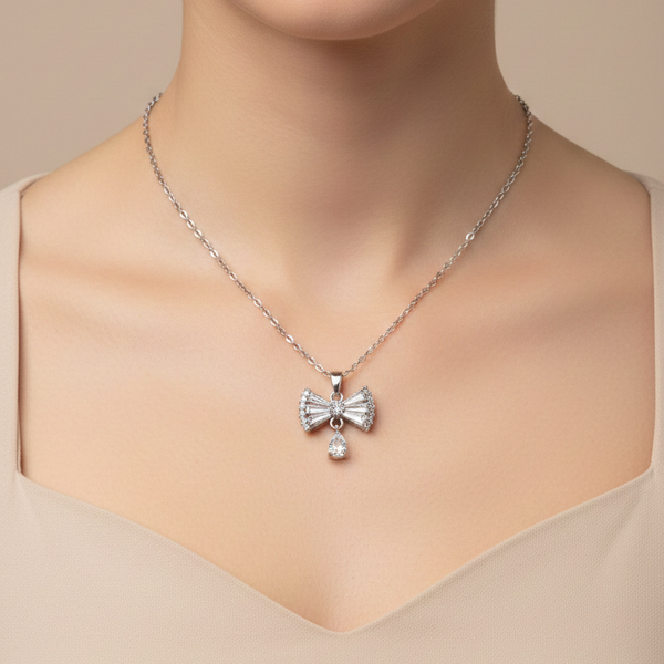 Fairy Feathers Silver Charm Necklace